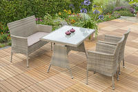 MX Gartenmöbel Trentino Set 7tlg. PolyRattan naturgrau