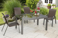 MX Alu Gartenmöbel Varese Set 5tlg. braun Polyrattan