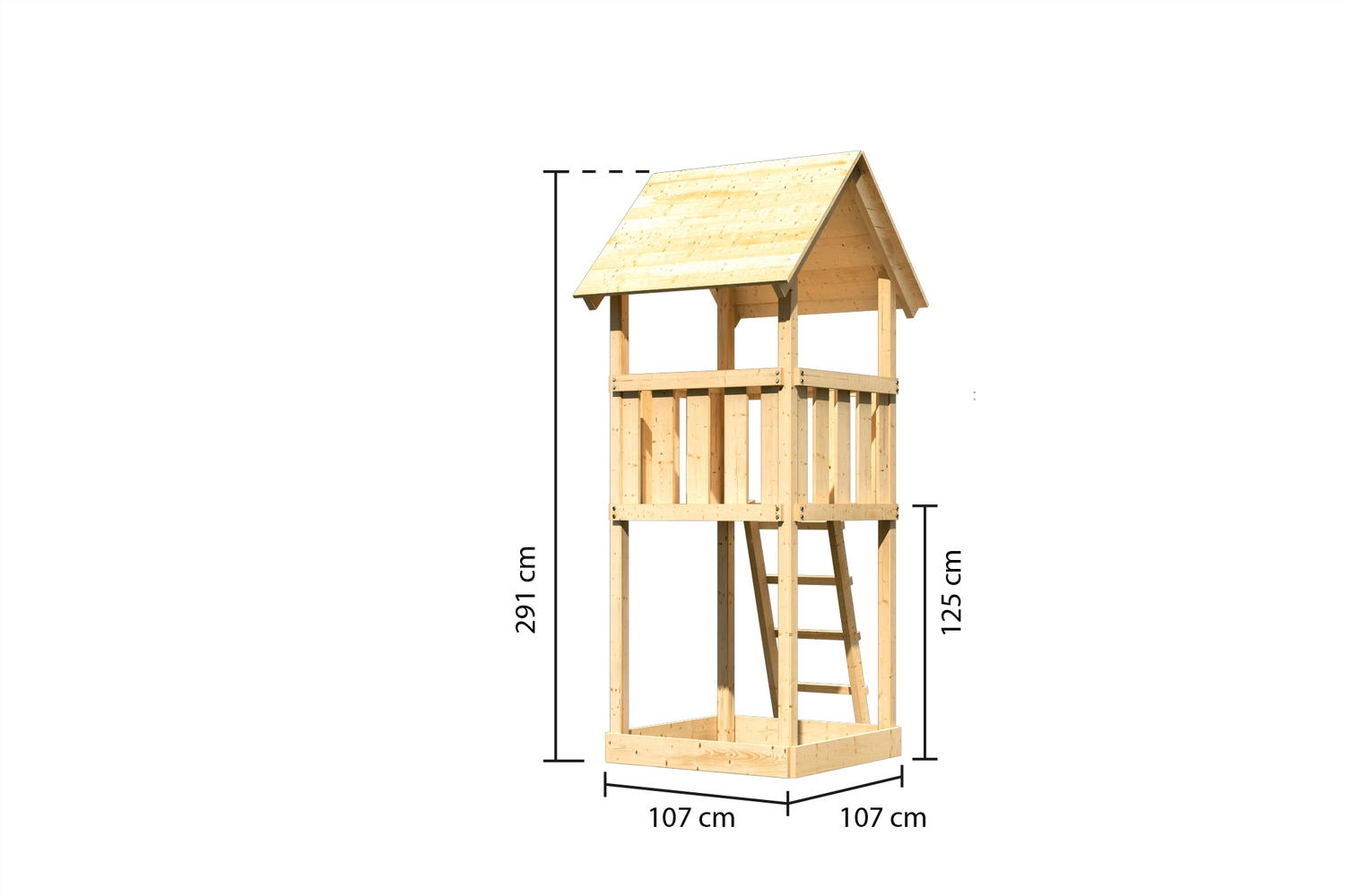 Spielturm Lotti naturbelassen inkl. Sandkiste Spielturm Lotti naturbelassen inkl. Sandkiste