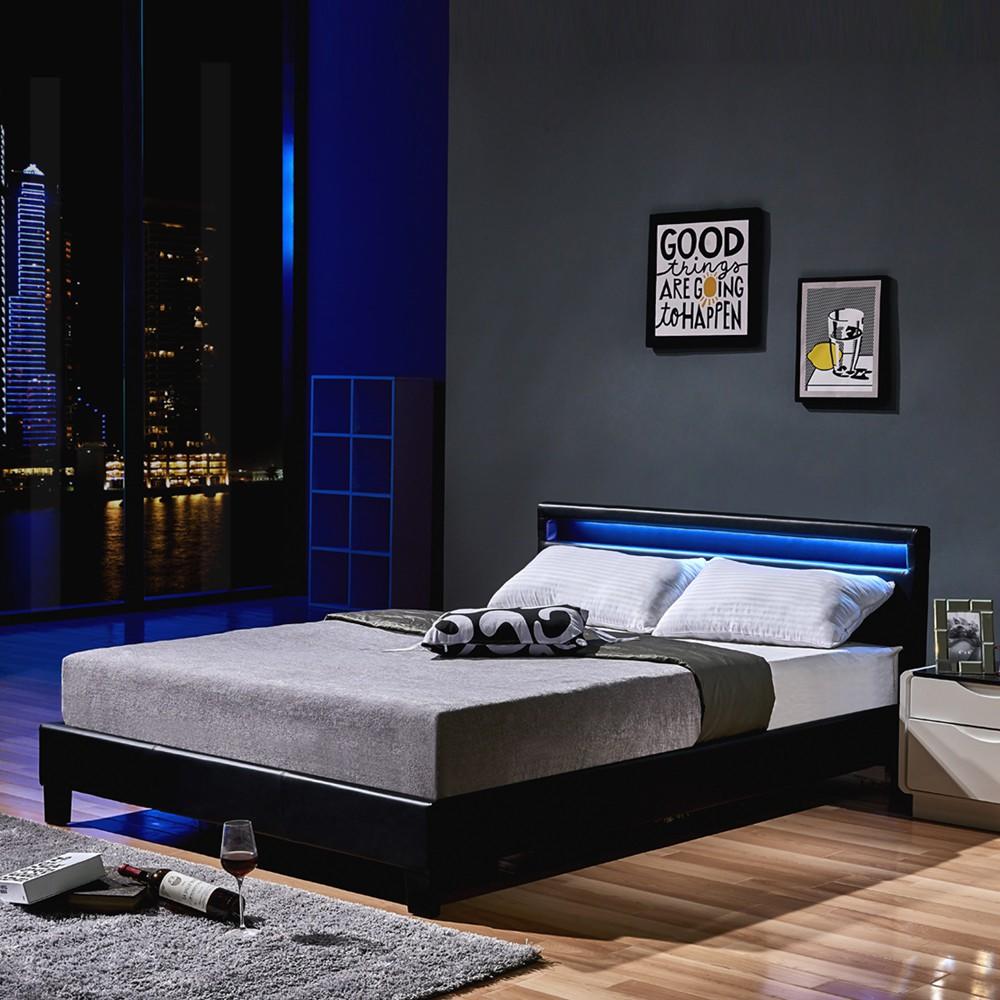 LED Bett Astro 160 x 200 Schwarz LED Bett Astro 160 x 200 Schwarz