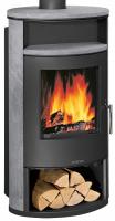 Kaminofen Justus wasserführend Island AQUA II Stahl Schwarz Speckstein 10 kW