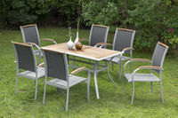 MX Gartenmöbel Siena 7tlg. Set Aluminium, Akazienholz