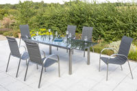 MX Gartenmöbel LUCCA 5tlg. Set Edelstahl Textilgewebe