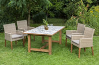 MX Gartenmöbel Ranzano 5tlg. Set Kunststoffgeflecht, Akazie