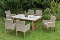 MX Gartenmöbel Ranzano 7tlg. Set Aluminium,Akazienholz