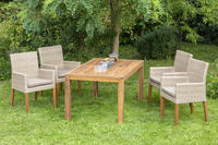 MX Gartenmöbel Ranzano I 5tlg. Set Kunststoffgeflecht, Akazie