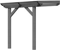 Karibu Terrassenüberdachung Modell 1 Größe A Silbergrau MIT Dacheindeckung (10mm Doppelstegplatten)