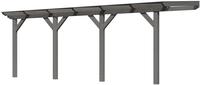 Karibu Terrassenüberdachung Modell 1 Größe C Silbergrau MIT Dacheindeckung (10mm Doppelstegplatten)