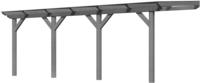 Karibu Terrassenüberdachung Modell 2 Größe C Modell 1 + 2 silbergrau MIT Dacheindeckung (10mm Doppelstegplatten)