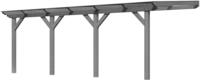 Karibu Terrassenüberdachung Modell 3 Größe C Modell 1 + 2 Silbergrau MIT Dacheindeckung (10mm Doppelstegplatten)