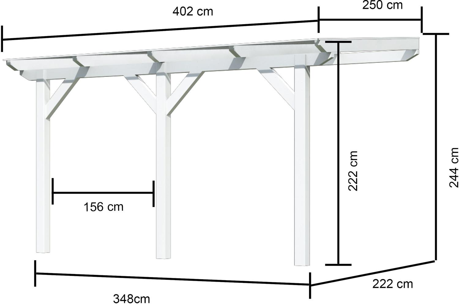 Karibu Terrassenüberdachung Modell 1 Größe B weiß MIT Dacheindeckung (10mm Doppelstegplatten) Karibu Terrassenüberdachung Modell 1 Größe B weiß MIT Dacheindeckung (10mm Doppelstegplatten)