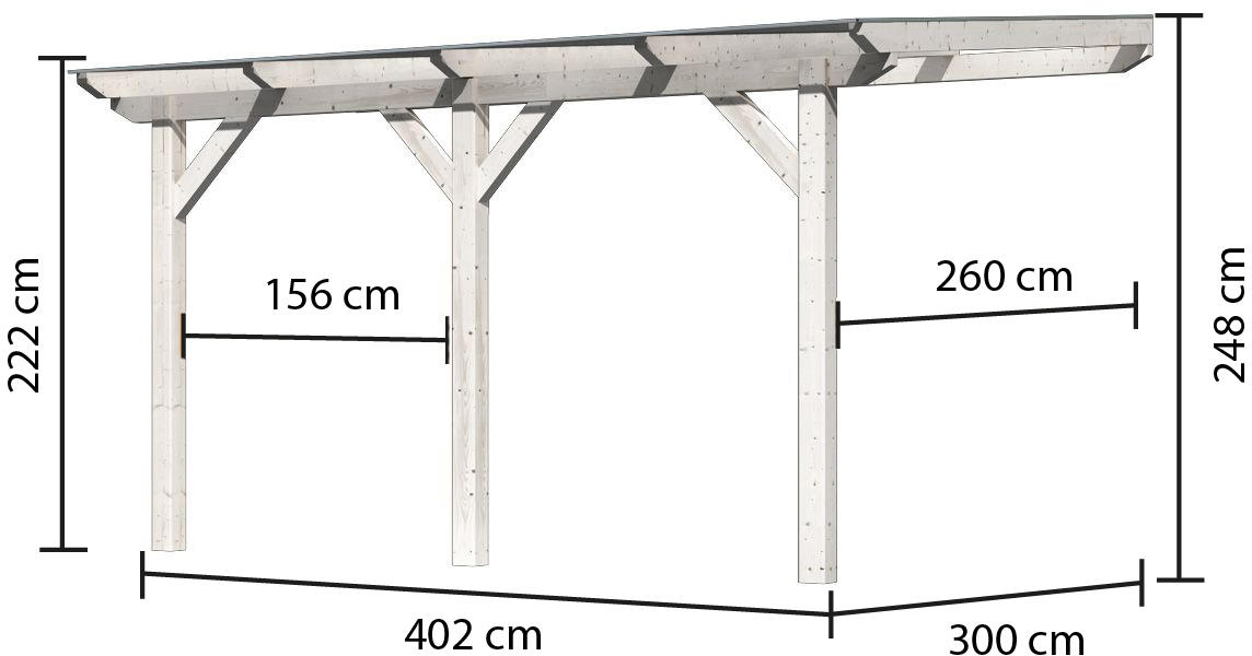 Karibu Terrassenüberdachung Modell 2 Größe B weiß MIT Dacheindeckung (10mm Doppelstegplatten) Karibu Terrassenüberdachung Modell 2 Größe B weiß MIT Dacheindeckung (10mm Doppelstegplatten)