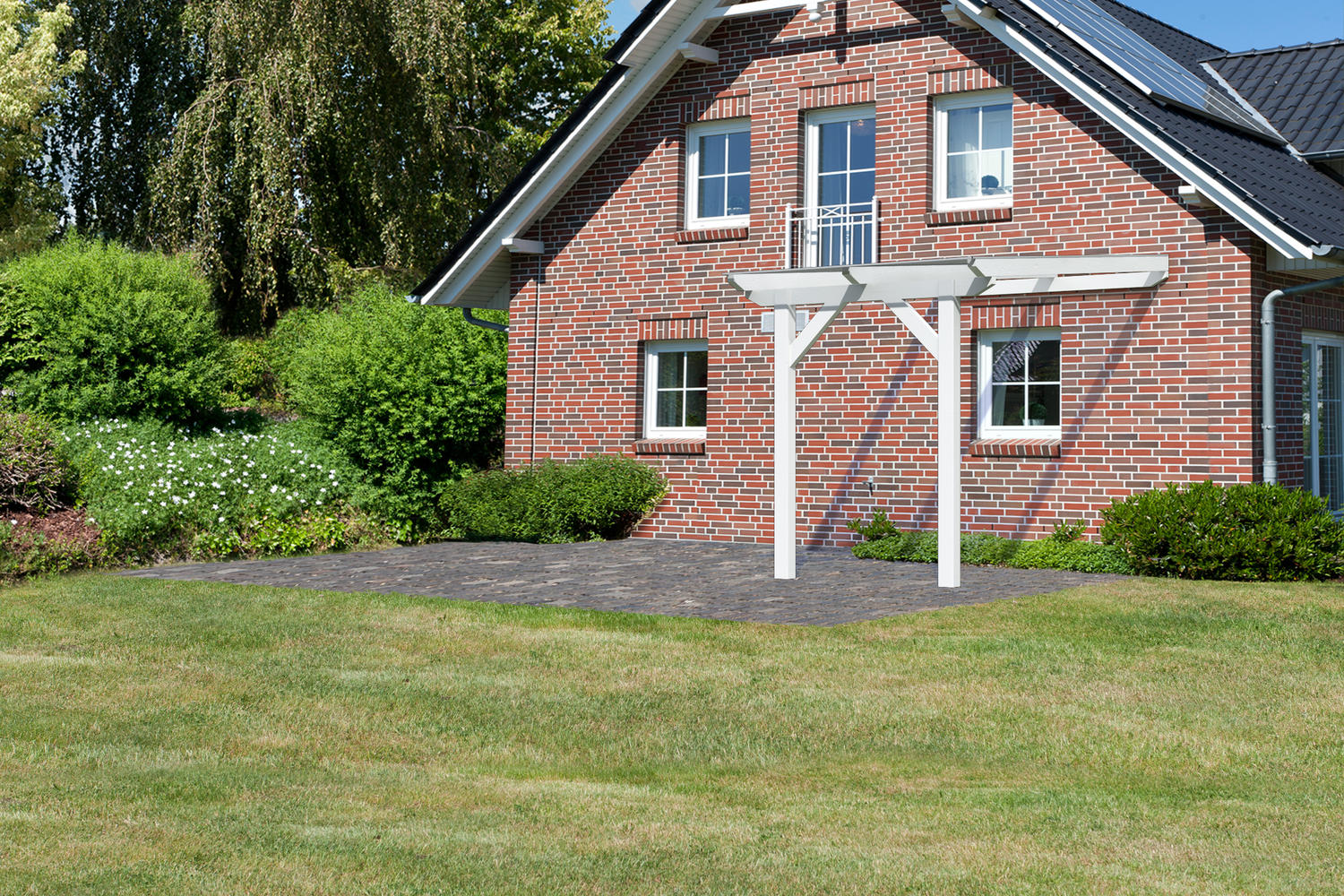 Karibu Terrassenüberdachung Modell 3 Größe A weiß MIT Dacheindeckung (10mm Doppelstegplatten) Karibu Terrassenüberdachung Modell 3 Größe A weiß MIT Dacheindeckung (10mm Doppelstegplatten)