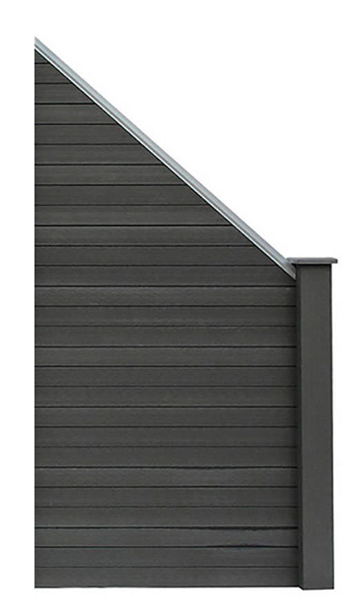 WPC Sichtschutzzaun Sichtschutz grau - 1x Schrägelement NEW-3361 WPC Sichtschutzzaun Sichtschutz grau - 1x Schrägelement NEW-3361
