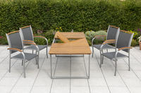 MX Gartenmöbel Esstischgruppe 5tlg. Siena Tisch 150/200x90cm