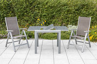 MX Gartenmöbel Carrara Set 3tlg. taupe Tisch 80/120x70 cm