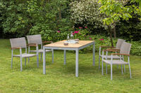 MX Gartenmöbel 5tlg. Esstischruppe Silano FSC ® Akazienholz Tisch 150x90