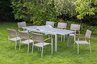 MX Gartenmöbel 9tlg. Esstischruppe Silano FSC ® Akazienholz Tisch 160/220x90