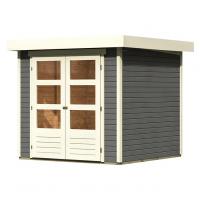 Karibu Askola 2 Pultdach Gartenhaus Terragrau