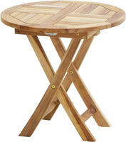 Ploss Gartentisch Beistelltisch TENNESSEE ECO Teak rund 50x50 cm