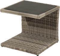 Ploss Gartentisch Beistelltisch RABIDA® Polyrattan-Geflecht 50x50cm
