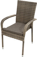 Ploss Gartenmöbel Stapelstuhl mit Armlehnen RABIDA® BASIC Polyrattan-Geflecht