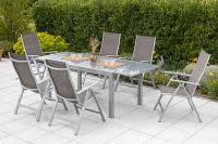 MX Gartenmöbel Carrara Set 7tlg. taupe Tisch 150/ 220x90cm
