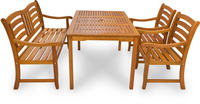 IN Gartenmöbel Set Montana 4-teilig Eukalyptus Tisch 135x85 cm