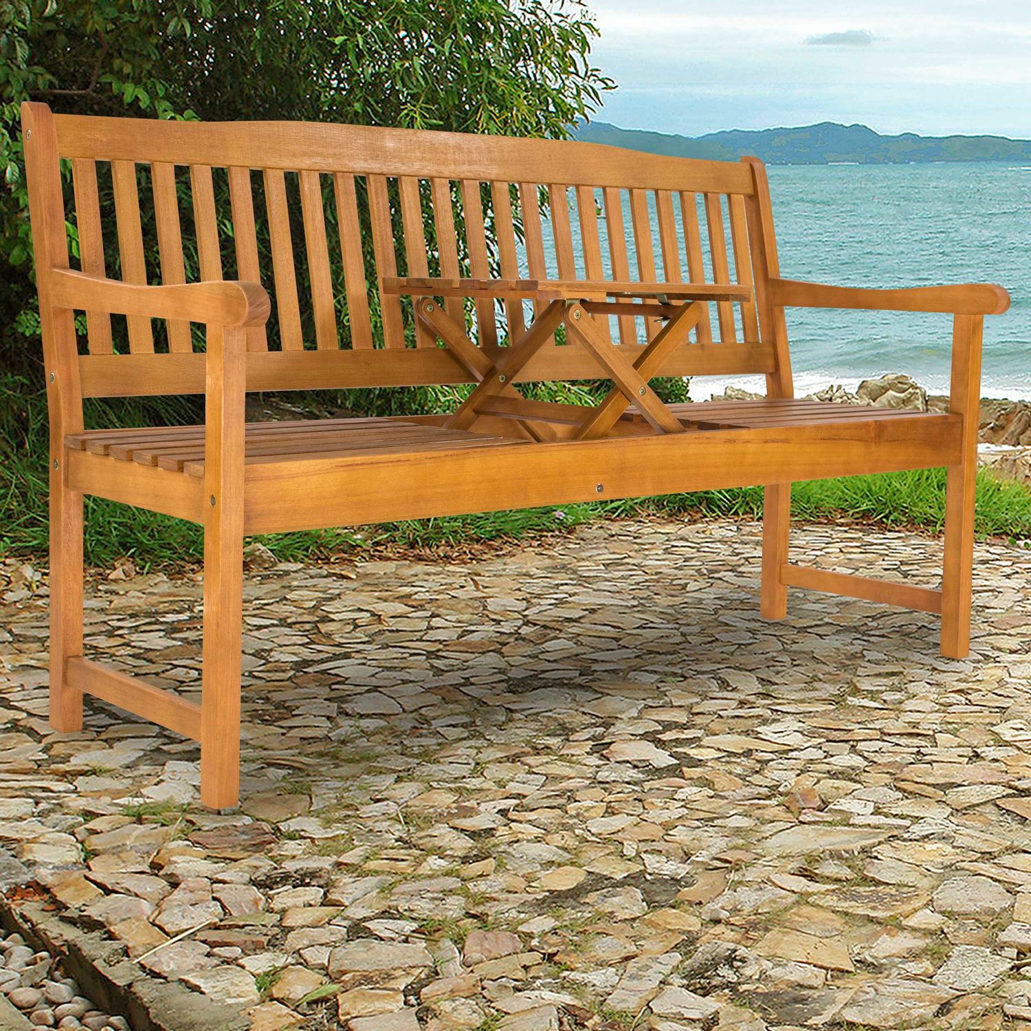 IN Gartenbank 3-Sitzer Sun Flair Eukalyptus Klapptisch 150x61cm IN Gartenbank 3-Sitzer Sun Flair Eukalyptus Klapptisch 150x61cm