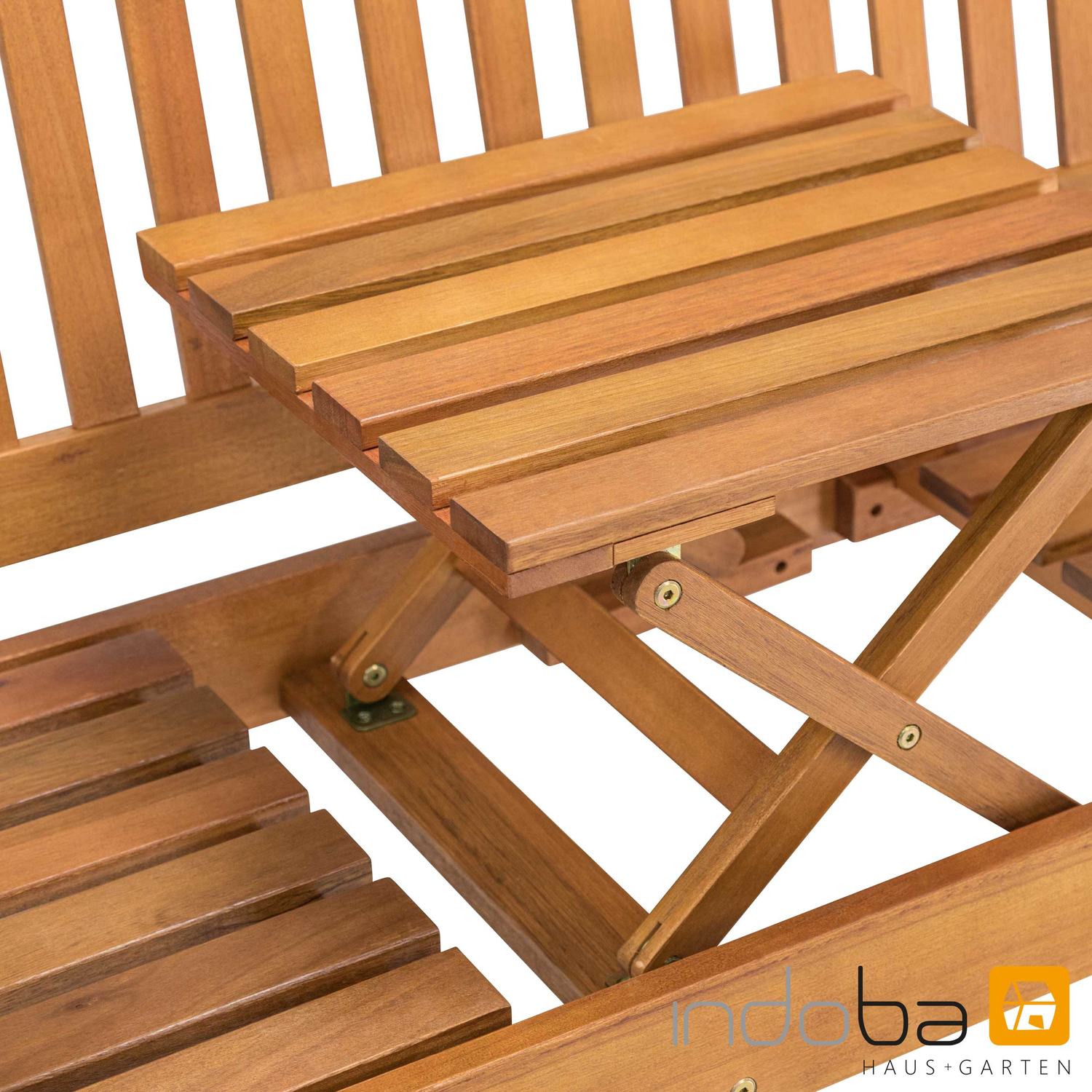 IN Gartenbank 3-Sitzer Sun Flair Eukalyptus Klapptisch 150x61cm IN Gartenbank 3-Sitzer Sun Flair Eukalyptus Klapptisch 150x61cm