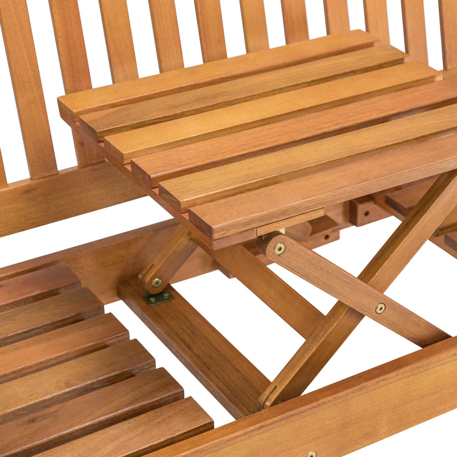 IN Gartenbank 3-Sitzer Sun Flair Eukalyptus Klapptisch 150x61cm IN Gartenbank 3-Sitzer Sun Flair Eukalyptus Klapptisch 150x61cm