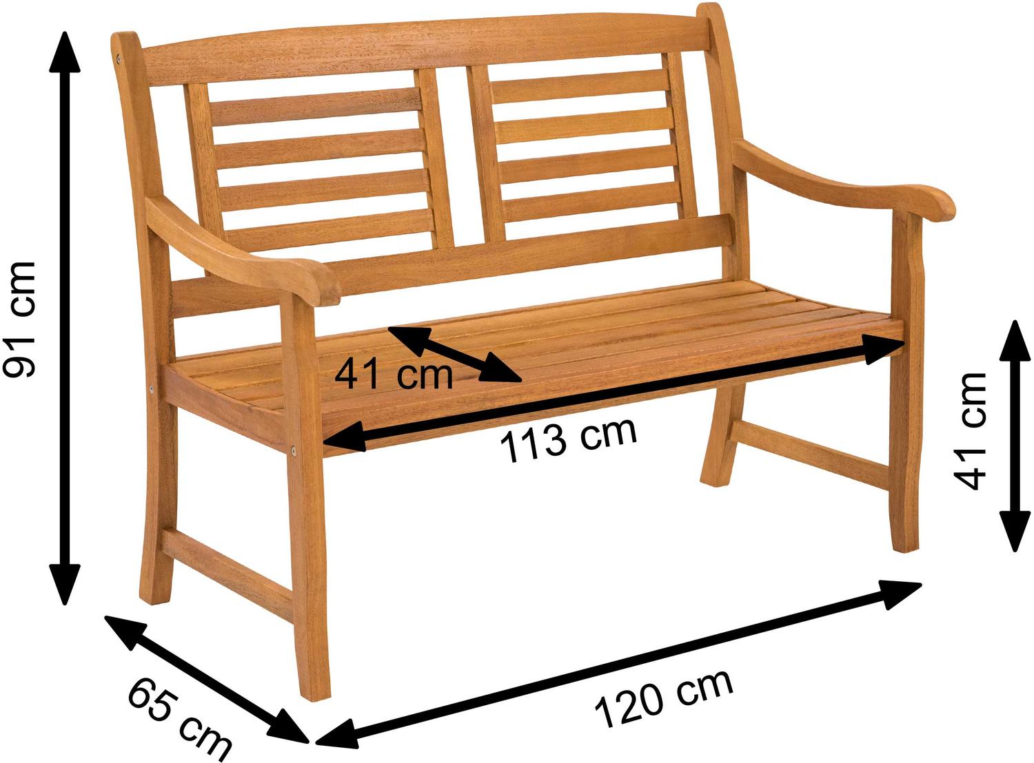 IN Gartenbank 2-Sitzer Sun Flair Eukalyptus 120x65cm IN Gartenbank 2-Sitzer Sun Flair Eukalyptus 120x65cm