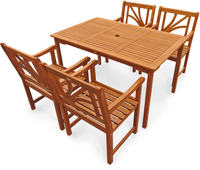 IN Gartenmöbel Set Lotus 5-teilig Eukalyptus Tisch 135x85cm