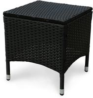 IN Gartenmöbel Hocker Valencia Polyrattan schwarz 40x40cm