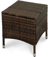 IN Gartenmöbel Hocker Valencia Polyrattan braun 40x40cm
