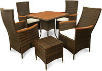 IN Gartenmöbel Set Valencia 6-teilig Polyrattan braun Tisch 85x85cm