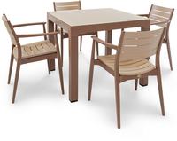 IN Gartenmöbel Set Regnum 5-teilig brown/cappuccino Tisch 90x90cm