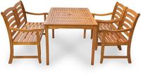 IN Gartenmöbel Set Montana 4-teilig Eukalyptus Tisch 135x81 cm