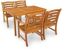 IN Gartenmöbel Set Montana 5-teilig Eukalyptus Tisch 135x85cm