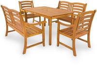 IN Gartenmöbel Set Montana 5-teilig Eukalyptus Tisch 135x85cm