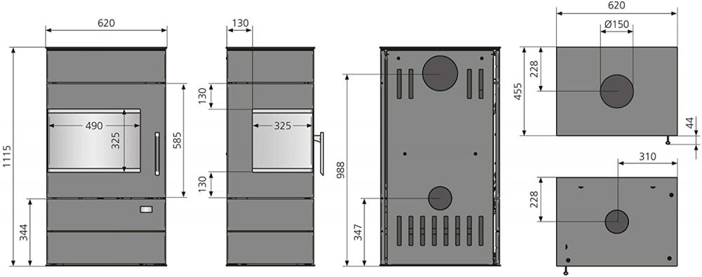 Kaminofen Justus Voga Schwarz 6,5 kW Kaminofen Justus Voga Schwarz 6,5 kW