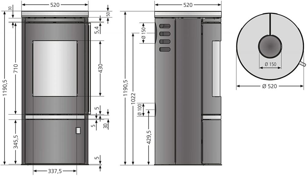 Kaminofen Justus Faro Top 2.0 Stahl Schwarz/Abdeckplatte Stahl rund 6 kw Kaminofen Justus Faro Top 2.0 Stahl Schwarz/Abdeckplatte Stahl rund 6 kw