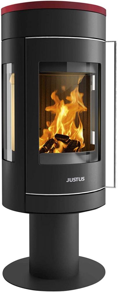 Kaminofen Justus Meva Schwarz/Abdeckplatte Bordeaux 5,5 kW Kaminofen Justus Meva Schwarz/Abdeckplatte Bordeaux 5,5 kW