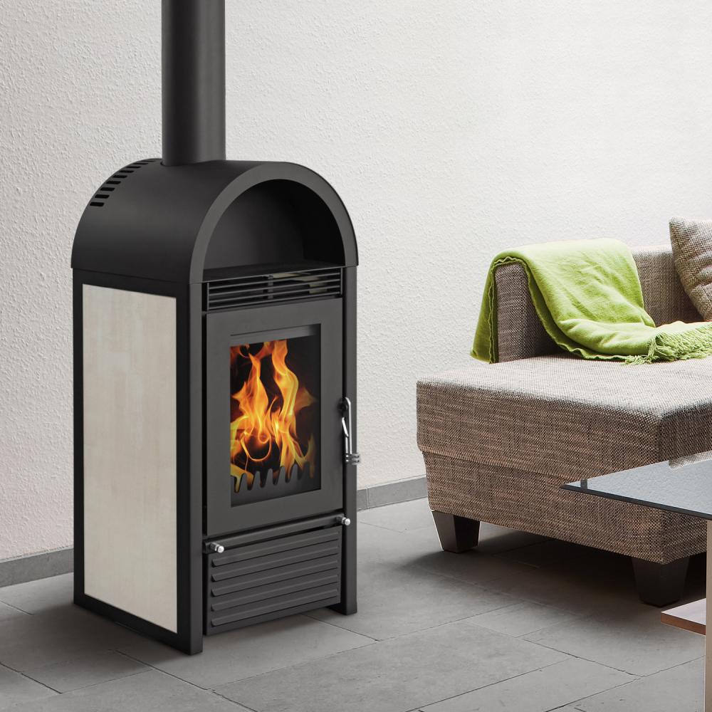 Kaminofen wasserführend Schmitzker Marbella Keramik beige 8 kW Kaminofen wasserführend Schmitzker Marbella Keramik beige 8 kW