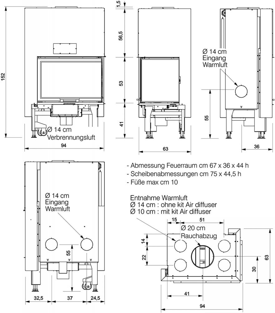 Edilkamin Kamineinsatz Windo2 75 links/rechts 12 kW <br>(Variante: Windo2 75 Links) Edilkamin Kamineinsatz Windo2 75 links/rechts 12 kW <br>(Variante: Windo2 75 Links)