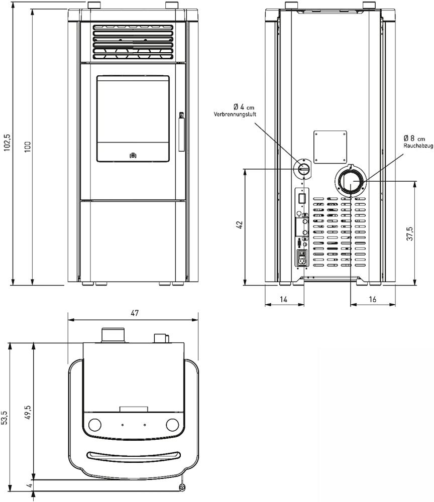 Edilkamin Pelletofen Klik Keramik Mattweiss 8,3 kW Edilkamin Pelletofen Klik Keramik Mattweiss 8,3 kW
