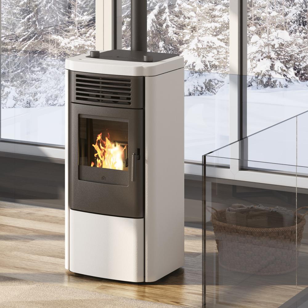 Edilkamin Pelletofen Klik Keramik Mattweiss 8,3 kW Edilkamin Pelletofen Klik Keramik Mattweiss 8,3 kW